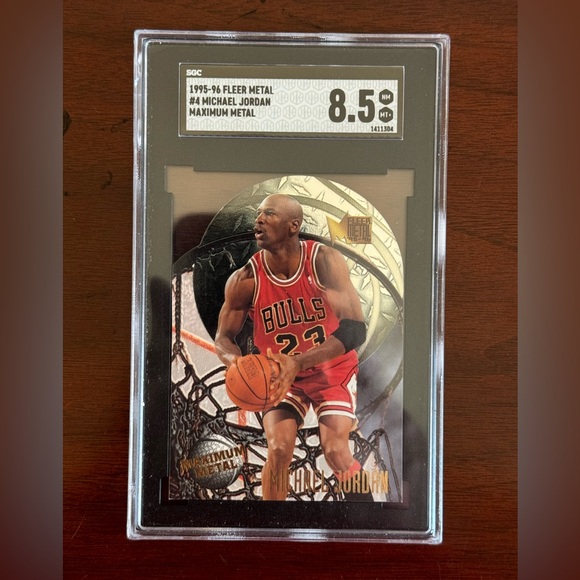 1995 Michael Jordan Fleer Metal Maximum Metal SGC 8.5 Bulls - Picture 1 of 2